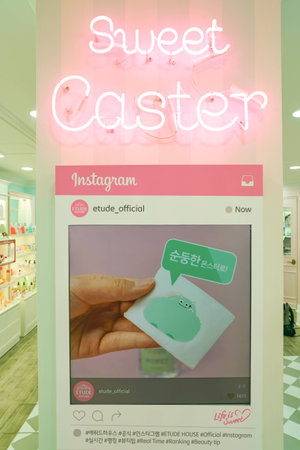 SEOUL, SOUTH KOREA - CIRCA MAY, 2017: inside Etude House store in Seoul.