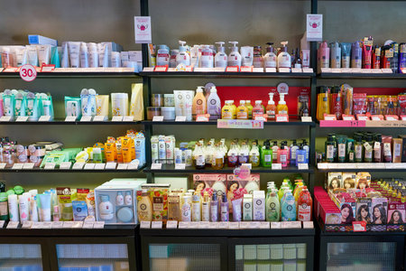 SEOUL, SOUTH KOREA - CIRCA MAY, 2017: goods on display at Aritaum shop in Seoul.