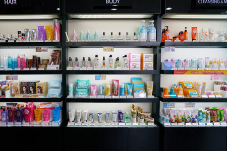 SEOUL, SOUTH KOREA - CIRCA MAY, 2017: goods on display at Missha store in Seoul.のeditorial素材