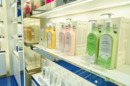 SEOUL, SOUTH KOREA - CIRCA MAY, 2017: goods on display at OMM store in Seoul.のeditorial素材