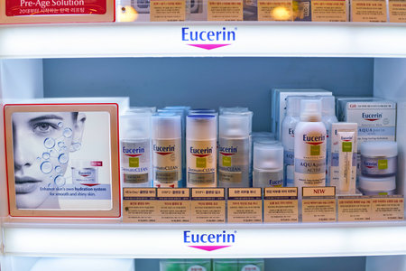 SEOUL, SOUTH KOREA - CIRCA MAY, 2017: goods on display at Olive Young store in Seoul.のeditorial素材