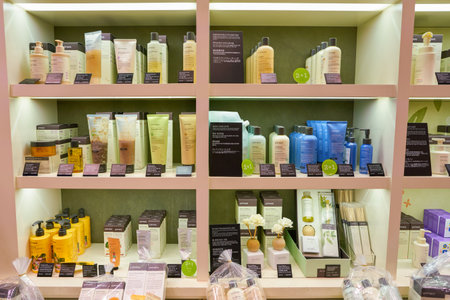 SEOUL, SOUTH KOREA - CIRCA MAY, 2017: goods on display at Primera shop in Seoul.のeditorial素材