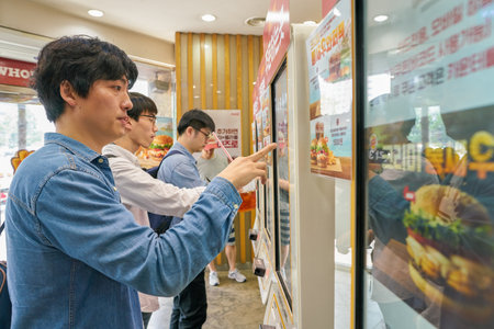 SEOUL, SOUTH KOREA - CIRCA MAY, 2017: Burger King in Seoul. Burger King is an American global chain of hamburger fast food restaurants.のeditorial素材