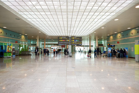 BARCELONA, SPAIN - CIRCA NOVEMBER, 2015: inside Barcelona Airport. Barcelona-El Prat Airport is an...