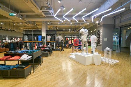 SAINT PETERSBURG, RUSSIA - CIRCA AUGUST, 2017: inside Nike store at Galeria shopping center.のeditorial素材