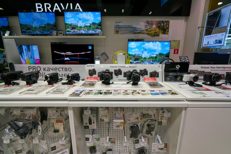 SAINT PETERSBURG, RUSSIA - CIRCA AUGUST, 2017: inside Sony Center at Galeria shopping center.のeditorial素材