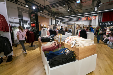 SAINT PETERSBURG, RUSSIA - CIRCA AUGUST, 2017: Bershka store at Galeria shopping center. Bershka is a retailer and part of the Spanish Inditex groupのeditorial素材