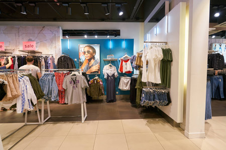 SAINT PETERSBURG, RUSSIA - CIRCA AUGUST, 2017: Topshop at Galeria shopping center. Topshop is a...