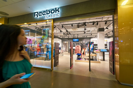 SAINT PETERSBURG, RUSSIA - CIRCA AUGUST, 2017: Reebok Classic store at Galeria shopping center....