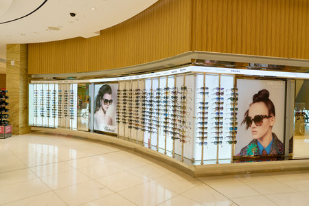 DOHA, QATAR - CIRCA MAY, 2017: inside Hamad International Airport of Doha, the capital city of Qatar.のeditorial素材