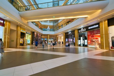SAINT PETERSBURG, RUSSIA - CIRCA AUGUST, 2017: inside Galeria shopping center. Galeria is major shopping and entertainment center is located in downtown of St. Petersburgのeditorial素材