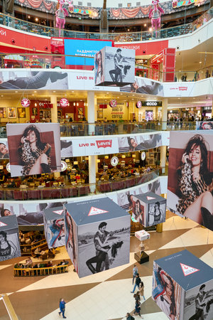 SAINT PETERSBURG, RUSSIA - CIRCA SEPTEMBER, 2017: inside Galeria shopping center. Galeria is major...