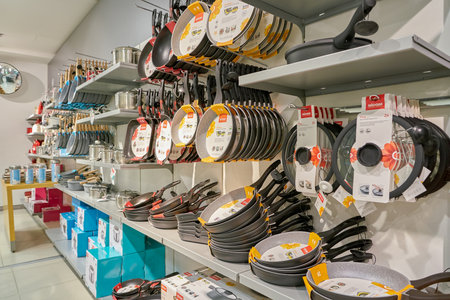 SAINT PETERSBURG, RUSSIA - CIRCA OCTOBER, 2017: inside "Stockmann Nevsky Center" shopping center in Saint Petersburg.のeditorial素材