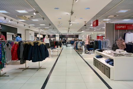 SAINT PETERSBURG, RUSSIA - CIRCA OCTOBER, 2017: inside "Stockmann Nevsky Center" shopping center in Saint Petersburg.のeditorial素材