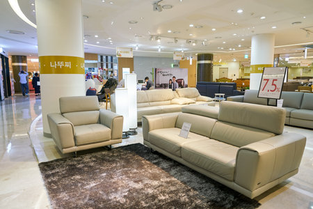 BUSAN, SOUTH KOREA - MAY 28, 2017: inside Lotte Department Store in Busan.