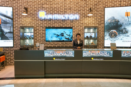 BUSAN, SOUTH KOREA - MAY 28, 2017: watch store at Lotte Department Store.