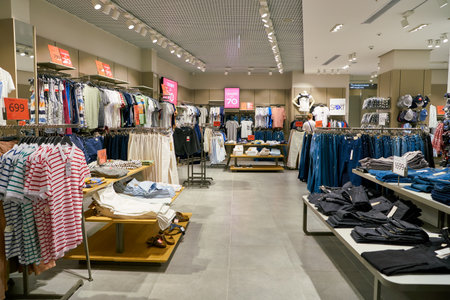 SAINT PETERSBURG, RUSSIA - CIRCA AUGUST, 2017: inside Koton store at Galeria shopping center....