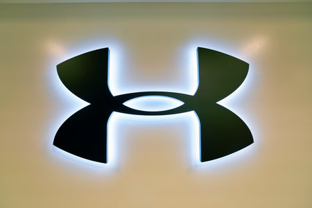 BUSAN, SOUTH KOREA - CIRCA MAY, 2017: close up shot of Under Armor sign.
