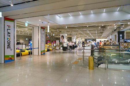 BUSAN, SOUTH KOREA - MAY 28, 2017: inside Lotte Department Store in Busan.