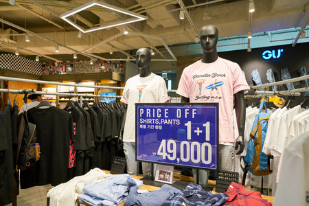 BUSAN, SOUTH KOREA - MAY 28, 2017: a clothing store at Lotte Department Store