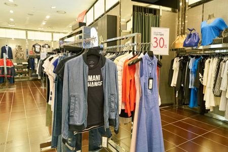 BUSAN, SOUTH KOREA - MAY 28, 2017: Armani Exchange store at Lotte Department Store
