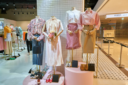BUSAN, SOUTH KOREA - MAY 28, 2017: Imvely store at Lotte Department Storeのeditorial素材