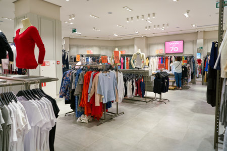 SAINT PETERSBURG, RUSSIA - CIRCA AUGUST, 2017: inside Koton store at Galeria shopping center....