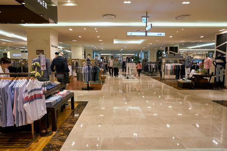 BUSAN, SOUTH KOREA - MAY 28, 2017: a clothing store at Lotte Department Store
