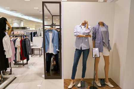 BUSAN, SOUTH KOREA - MAY 28, 2017: a clothing store at Lotte Department Storeのeditorial素材