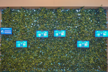 DUBAI, UAE - CIRCA NOVEMBER, 2015: inside Dubai International Airport. It is the world's busiest airport by international passenger traffic.のeditorial素材