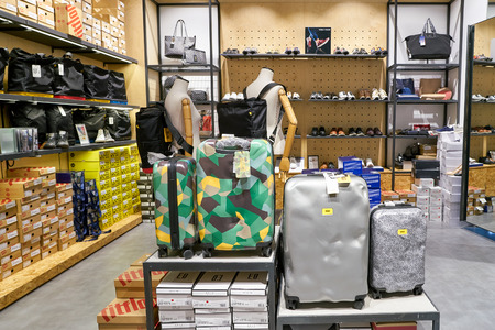 BUSAN, SOUTH KOREA - MAY 25, 2017: goods on display at a store at Lotte Mall in Busan.