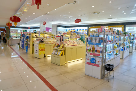 BUSAN, SOUTH KOREA - MAY 28, 2017: a cosmetics store at Lotte Department Store in Busan.