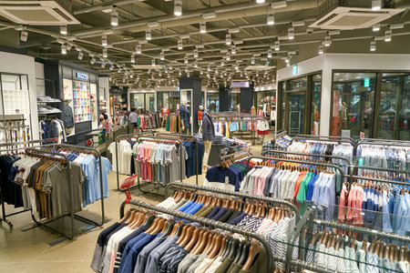 BUSAN, SOUTH KOREA - MAY 25, 2017: inside Hazzys store at Lotte Mall in Busan.