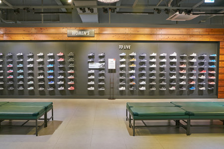 BUSAN, SOUTH KOREA - MAY 25, 2017: inside Nike store at Lotte Mall in Busan.