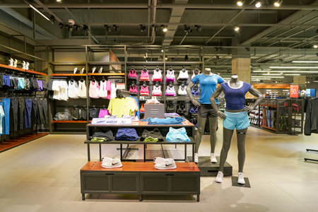 BUSAN, SOUTH KOREA - MAY 25, 2017: inside Nike store at Lotte Mall in Busan.のeditorial素材