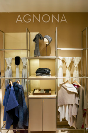 ROME, ITALY - CIRCA NOVEMBER, 2017: Agnona clothing on display at a second flagship store of Rinascente in Rome.のeditorial素材