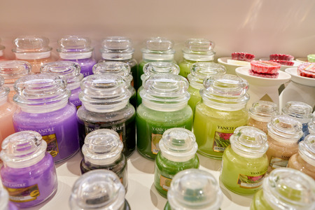 ROME, ITALY - CIRCA NOVEMBER, 2017: Yankee Candle products on display at a second flagship store of Rinascente in Rome.のeditorial素材