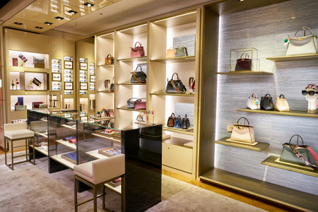ROME, ITALY - CIRCA NOVEMBER, 2017: Fendi products sit on display at a second flagship store of...
