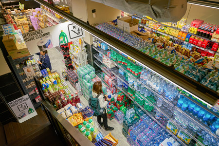 ROME, ITALY - CIRCA NOVEMBER 2017: inside a grocery store in Rome.