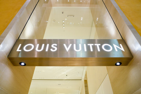 ROME, ITALY - CIRCA NOVEMBER, 2017: Louis Vuitton sign at a second flagship store of Rinascente in...