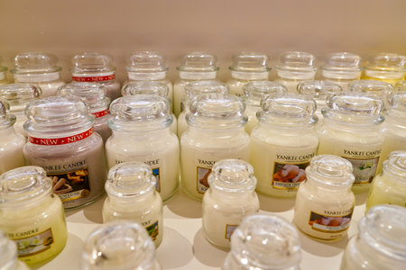 ROME, ITALY - CIRCA NOVEMBER, 2017: Yankee Candle products on display at a second flagship store of...