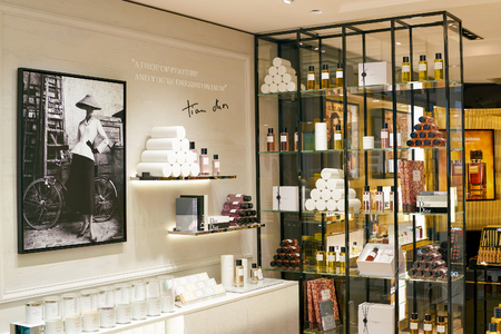 ROME, ITALY - CIRCA NOVEMBER, 2017: Dior beauty products sit on display at a second flagship store of Rinascente in Rome.のeditorial素材
