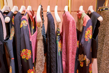 ROME, ITALY - CIRCA NOVEMBER, 2017: Red Valentino clothing on display at a second flagship store of...