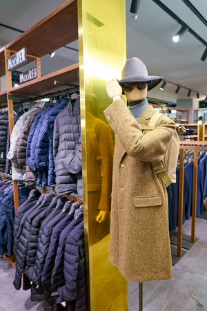 ROME, ITALY - CIRCA NOVEMBER, 2017: clothing on display at a second flagship store of Rinascente in Rome.のeditorial素材