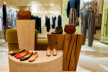 ROME, ITALY - CIRCA NOVEMBER, 2017: Chloe clothing on display at a second flagship store of Rinascente in Rome.のeditorial素材