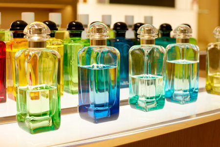 ROME, ITALY - CIRCA NOVEMBER, 2017: bottles of Hermes fragrance sit on display at a second flagship store of Rinascente in Rome.のeditorial素材