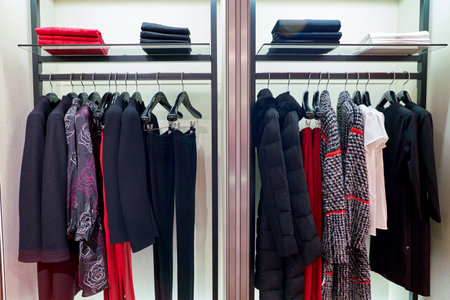 ROME, ITALY - CIRCA NOVEMBER, 2017: Emporio Armani clothing on display at a second flagship store of Rinascente in Rome.のeditorial素材