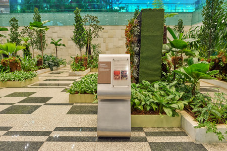 SINGAPORE - CIRCA NOVEMBER, 2015: inside Singapore Changi Airport.のeditorial素材