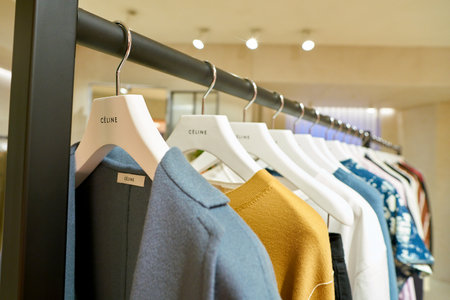 ROME, ITALY - CIRCA NOVEMBER, 2017: Celine clothing on display at a second flagship store of...