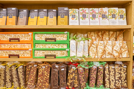ROME, ITALY - CIRCA NOVEMBER 2017: shelves in a grocery store in Rome.のeditorial素材